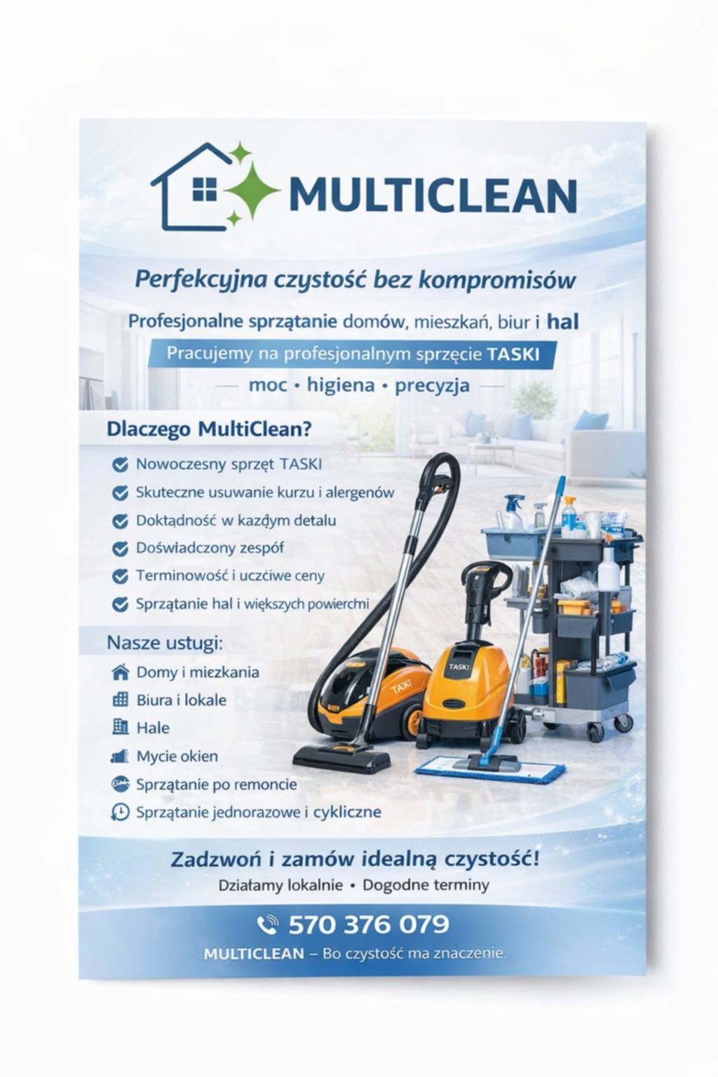 MultiClean - ulotka firmy sprzątającej